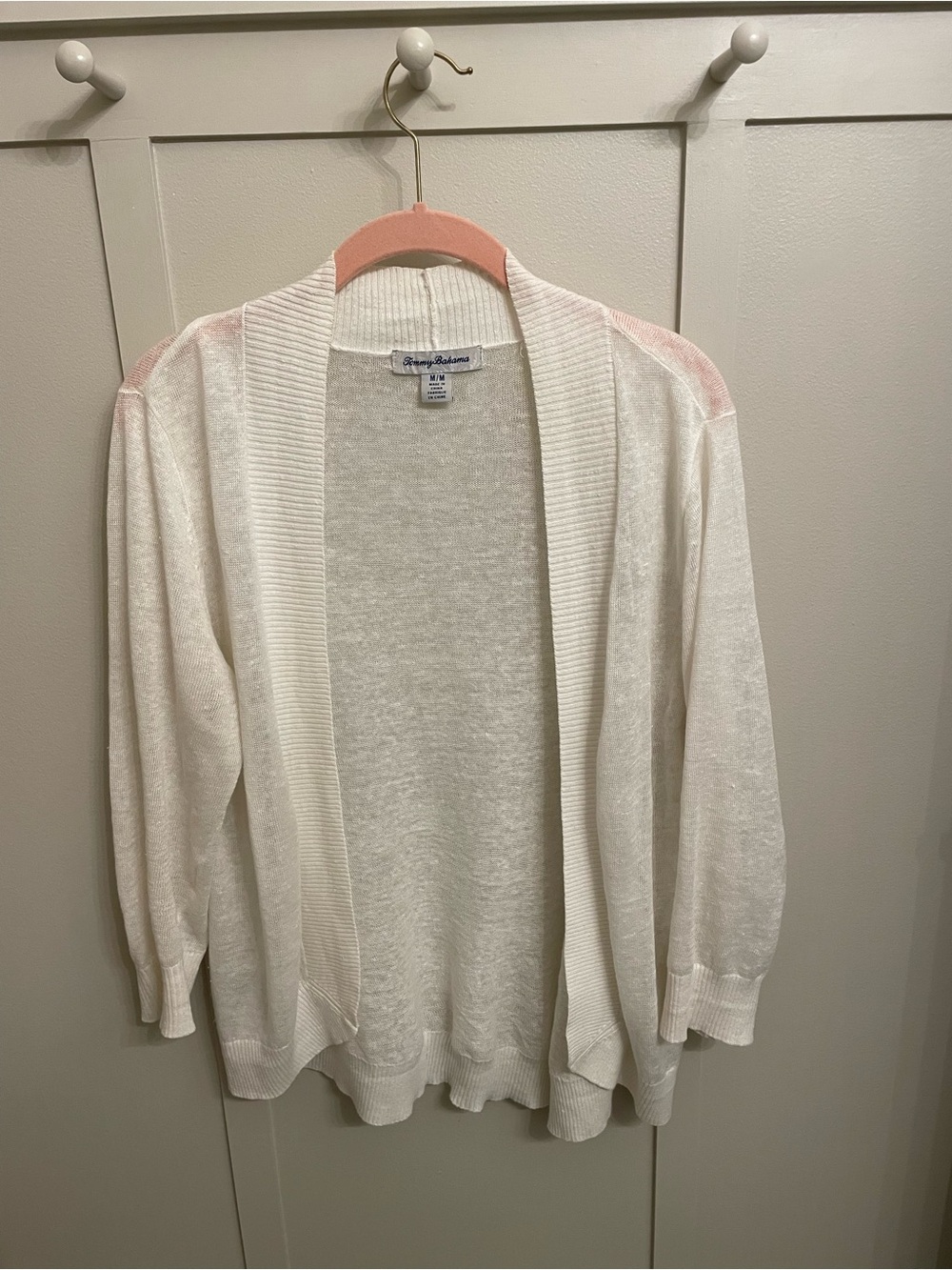 Tommy Bahama White Lightweight Open-Front Lea Cardigan - Picture 9 of 9